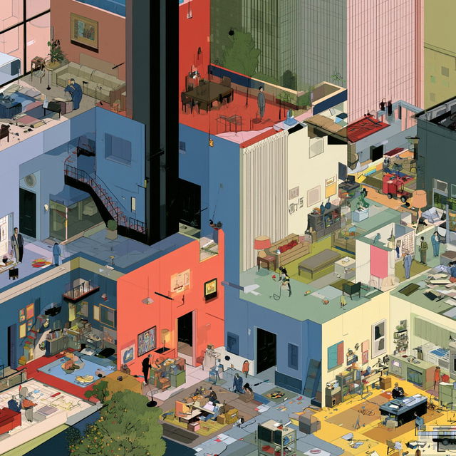 Chris Ware style, Midjourney V8.2, render 2 of 4