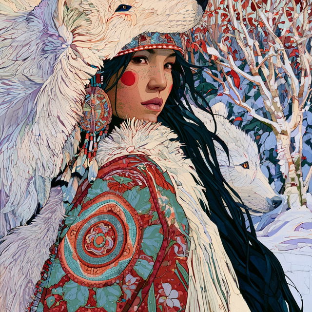Christi Belcourt style, Midjourney V8.2, render 2 of 4