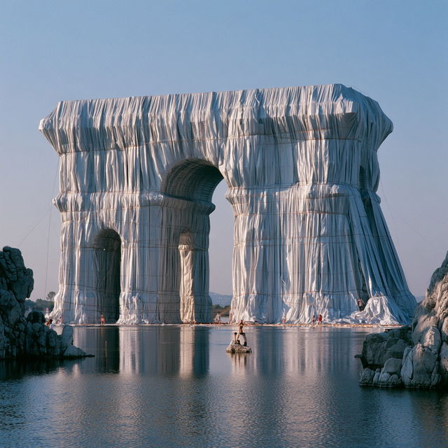 Christo style, Midjourney V8.2, render 2 of 4