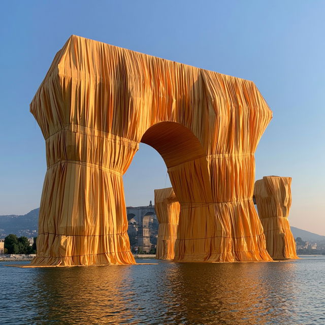 Christo style, Midjourney V8.2, render 1 of 4