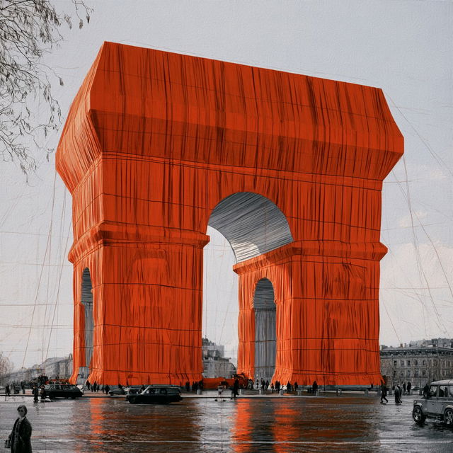 Christo style, Midjourney V8.2, render 4 of 4