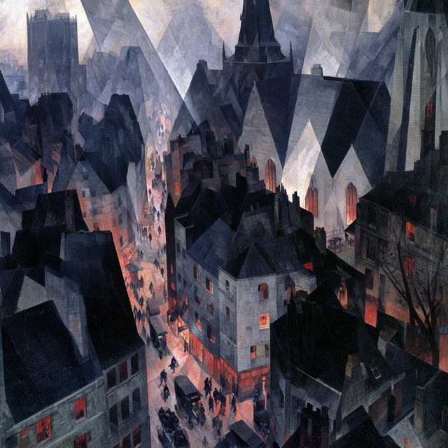 Christopher R. W. Nevinson style, Midjourney V8.2, render 3 of 4