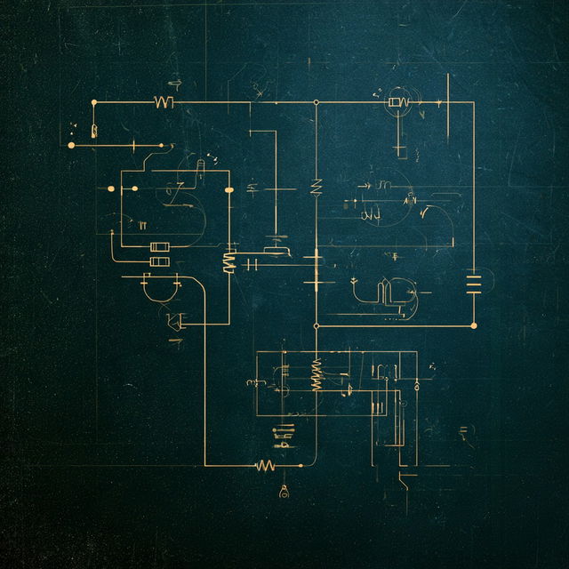 Circuit diagram style, Midjourney V8.2, render 2 of 4