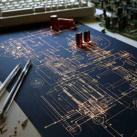 Circuit diagram style (Techniques), Midjourney V8.2