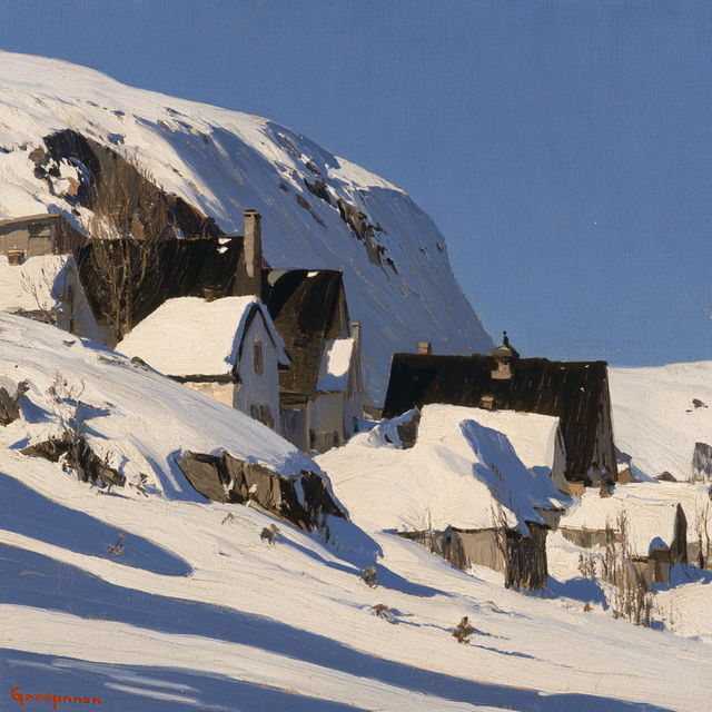 Clarence Gagnon style, Midjourney V8.2, render 1 of 4