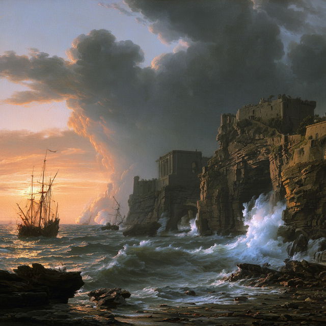 Claude-Joseph Vernet style, Midjourney V8.2, render 3 of 4