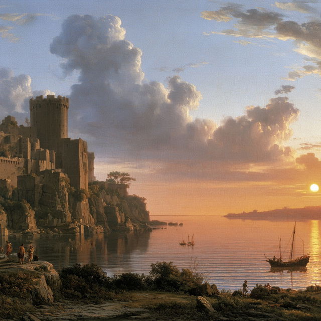Claude Lorrain style, Midjourney V8.2, render 2 of 4