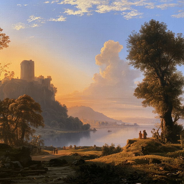 Claude Lorrain style, Midjourney V8.2, render 3 of 4