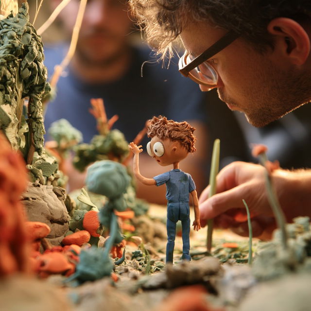 Claymation style, Midjourney V8.2, render 1 of 4