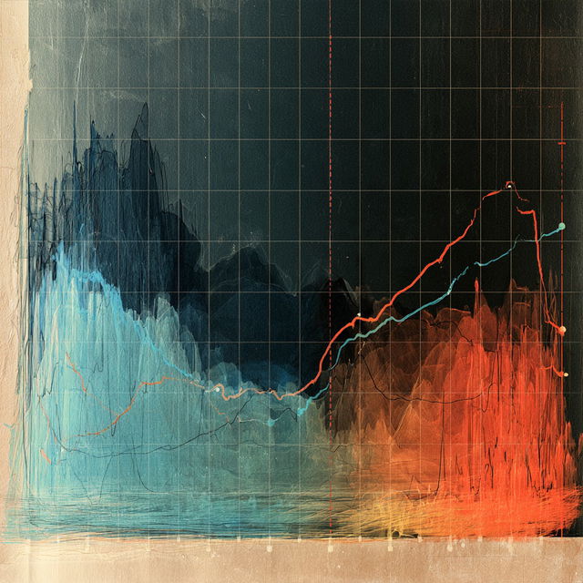 Climate history graph style, Midjourney V8.2, render 1 of 4