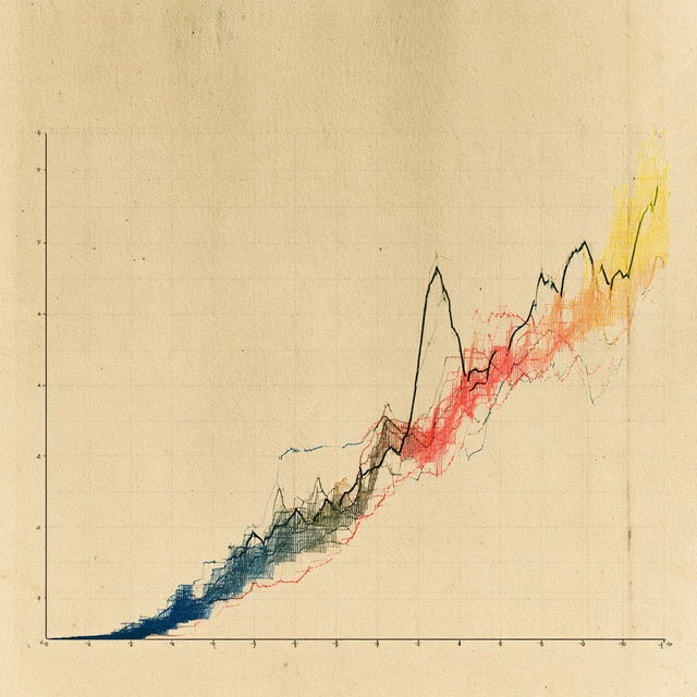 Climate history graph style, Midjourney V8.2, render 4 of 4