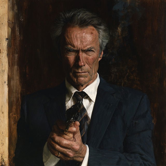 Clint Eastwood style, Midjourney V8.2, render 2 of 4