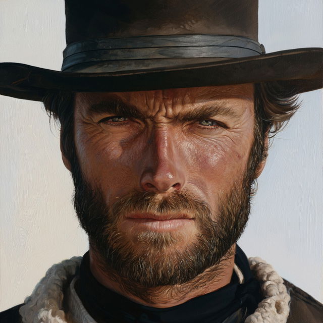 Clint Eastwood style, Midjourney V8.2, render 3 of 4