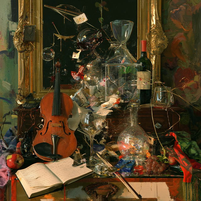 Cluttered composition style, Midjourney V8.2, render 4 of 4