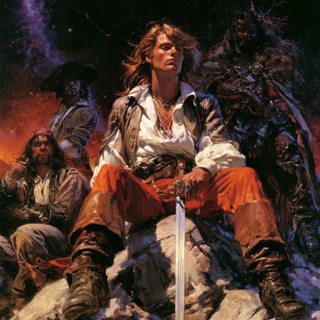 Clyde Caldwell style, Midjourney V8.2, render 1 of 4