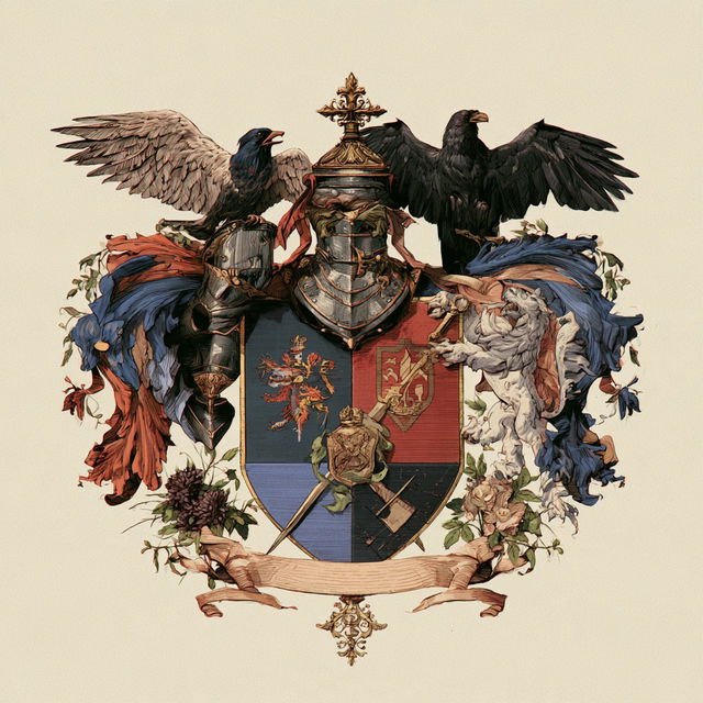 Coat of Arms style, Midjourney V8.2, render 2 of 4