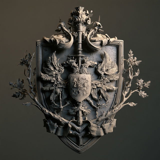 Coat of Arms style, Midjourney V8.2, render 3 of 4