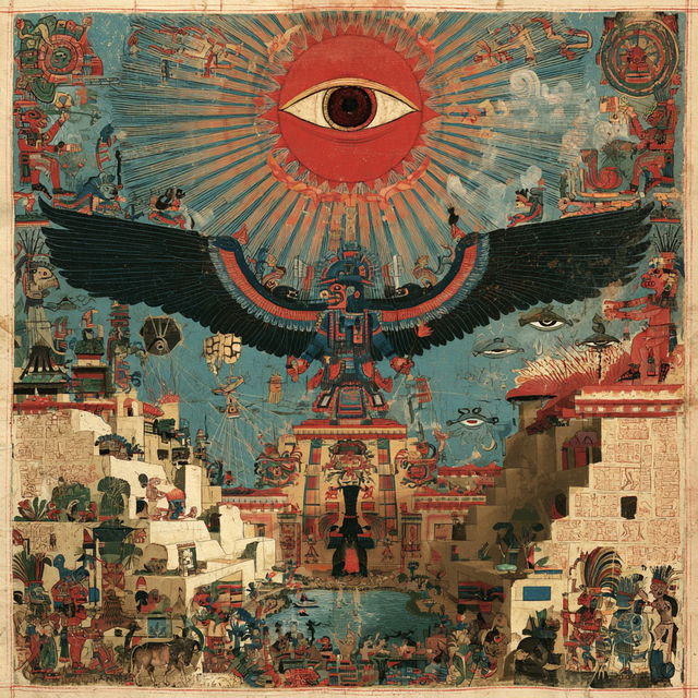 Codex Mendoza style, Midjourney V8.2, render 2 of 4