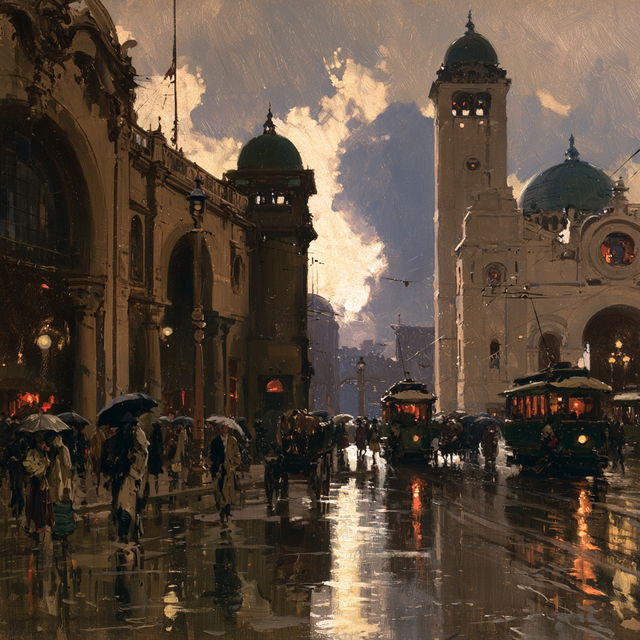 Colin Campbell Cooper style, Midjourney V8.2, render 2 of 4