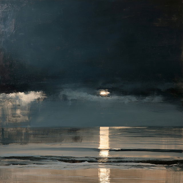 Colin McCahon style, Midjourney V8.2, render 2 of 4