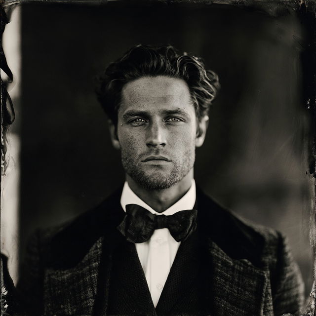 Collodion print style, Midjourney V8.2, render 2 of 4