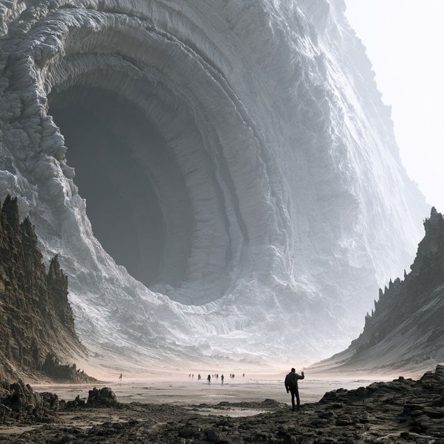Colossal scale style, Midjourney V8.2, render 3 of 4