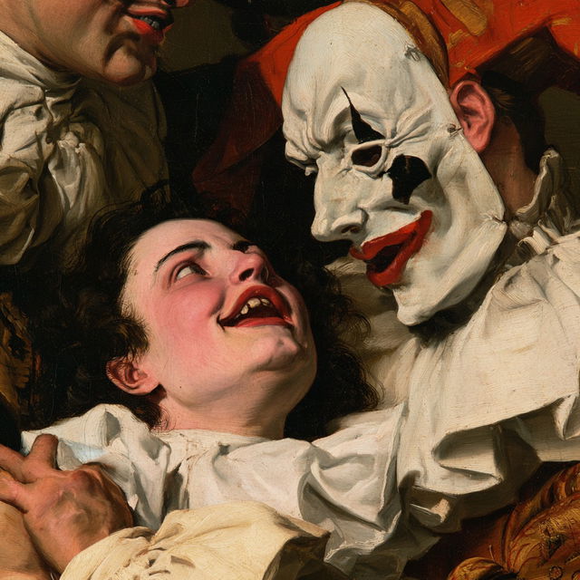 Commedia dell'Arte style, Midjourney V8.2, render 3 of 4