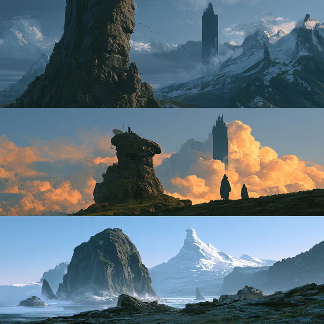 Concept art style, Midjourney V8.2, render 2 of 4