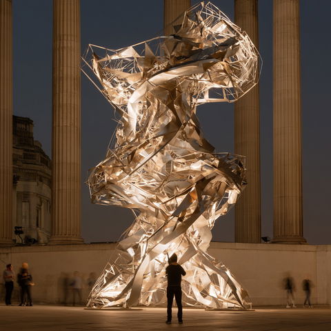 Conrad Shawcross style (Sculptors), Midjourney V8.2
