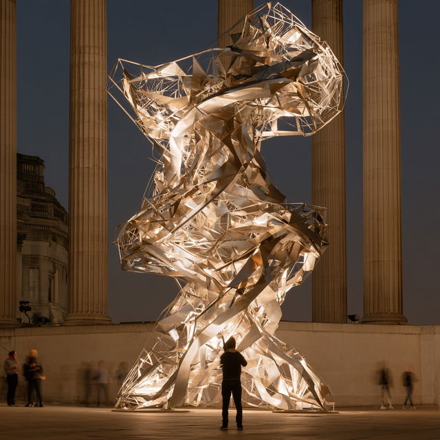 Conrad Shawcross style, Midjourney V8.2, render 1 of 4