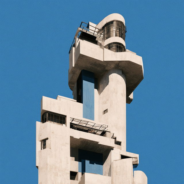 Constructivist architecture style, Midjourney V8.2, render 2 of 4