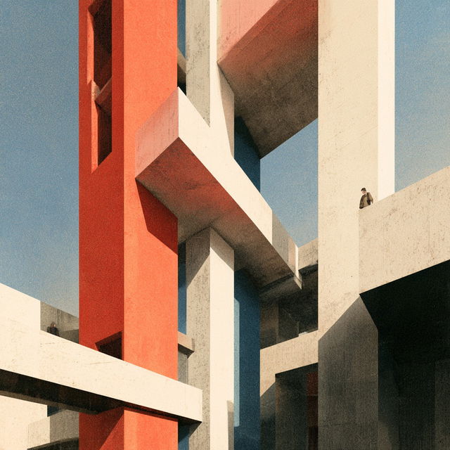 Constructivist architecture style, Midjourney V8.2, render 1 of 4