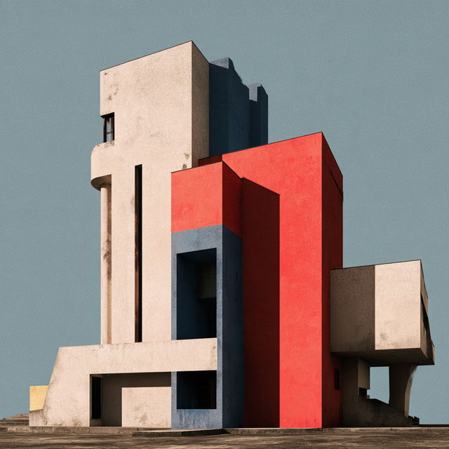 Constructivist architecture style, Midjourney V8.2, render 3 of 4