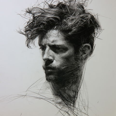 Conte drawing style (Techniques), Midjourney V8.2