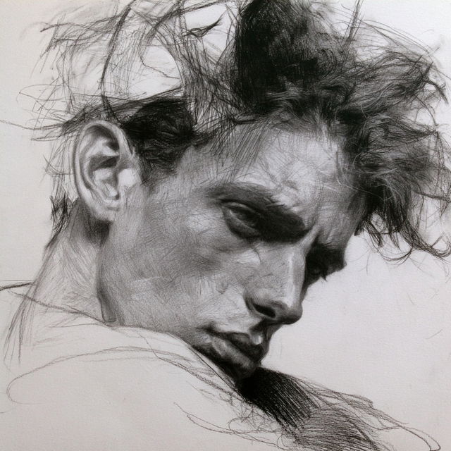Conte drawing style, Midjourney V8.2, render 4 of 4