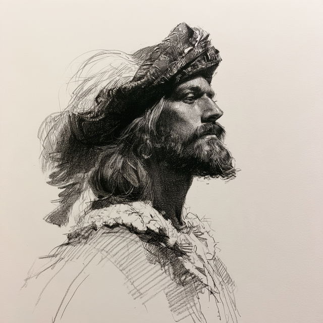 Conte drawing style, Midjourney V8.2, render 3 of 4