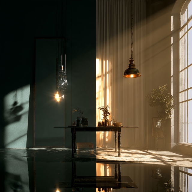Contrasted lighting style, Midjourney V8.2, render 1 of 4