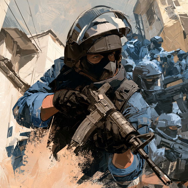 Counter-Strike style, Midjourney V8.2, render 3 of 4