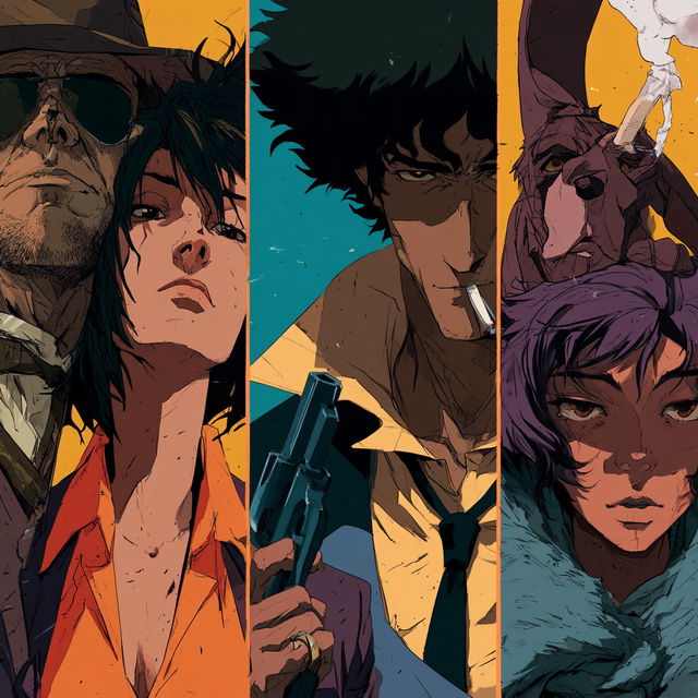 Cowboy Bebop style, Midjourney V8.2, render 1 of 4