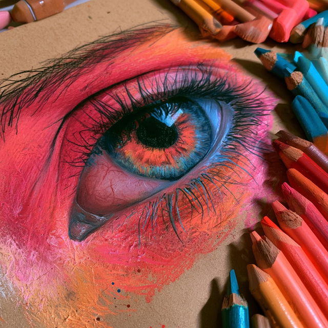 Crayon drawing style, Midjourney V8.2, render 4 of 4