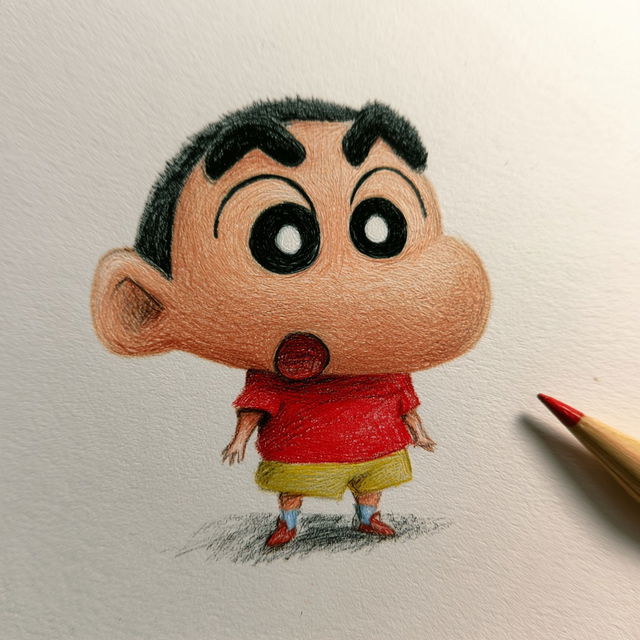 Crayon Shin-chan style, Midjourney V8.2, render 1 of 4