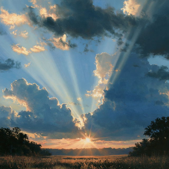 Crepuscular rays style, Midjourney V8.2, render 4 of 4