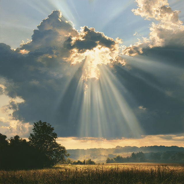 Crepuscular rays style, Midjourney V8.2, render 3 of 4