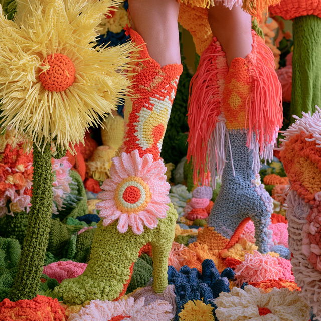 Crocheted style, Midjourney V8.2, render 3 of 4