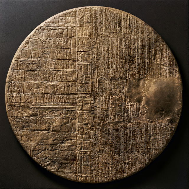 Cuneiform style, Midjourney V8.2, render 4 of 4