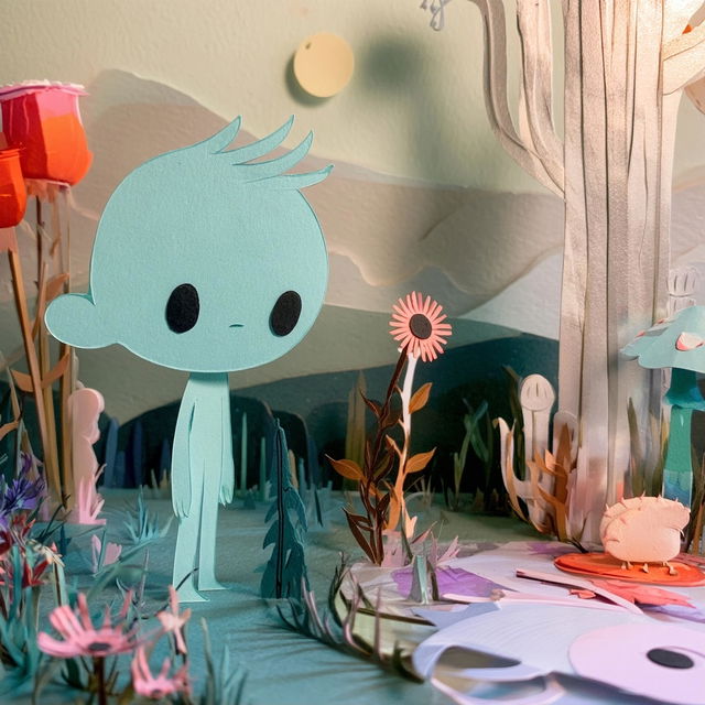 Cutout animation style, Midjourney V8.2, render 1 of 4
