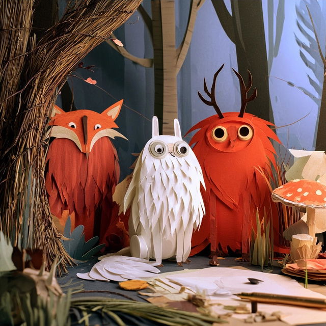 Cutout animation style, Midjourney V8.2, render 3 of 4
