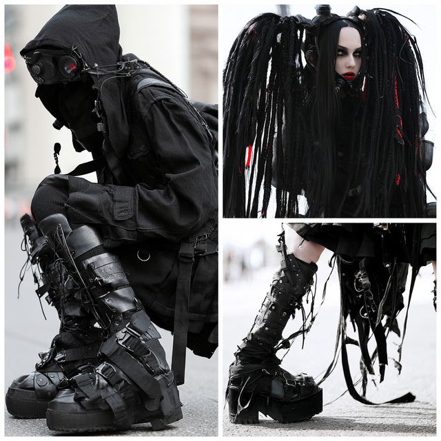 Cybergoth fashion style, Midjourney V8.2, render 1 of 4