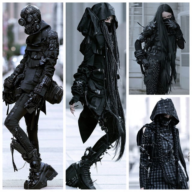 Cybergoth fashion style, Midjourney V8.2, render 3 of 4