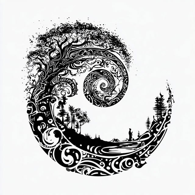 Rusalka Curlwork style, Midjourney V8.2, render 1 of 4